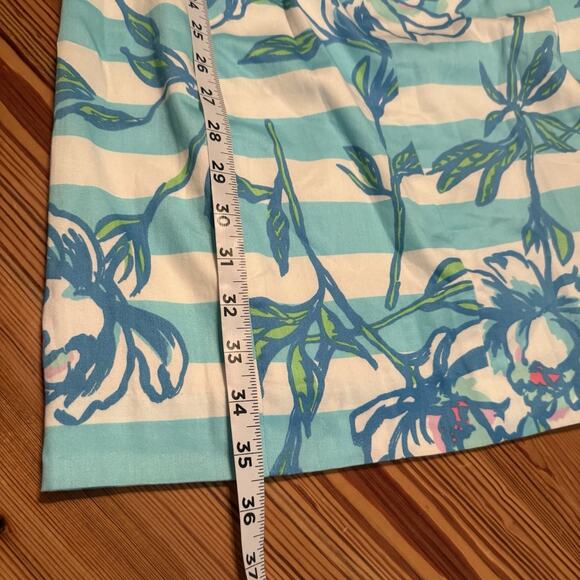 Lilly Pulitzer NWT Dress Sz 2 Serena Blue Tossing the Line Striped Floral Beaded - Picture 13 of 14